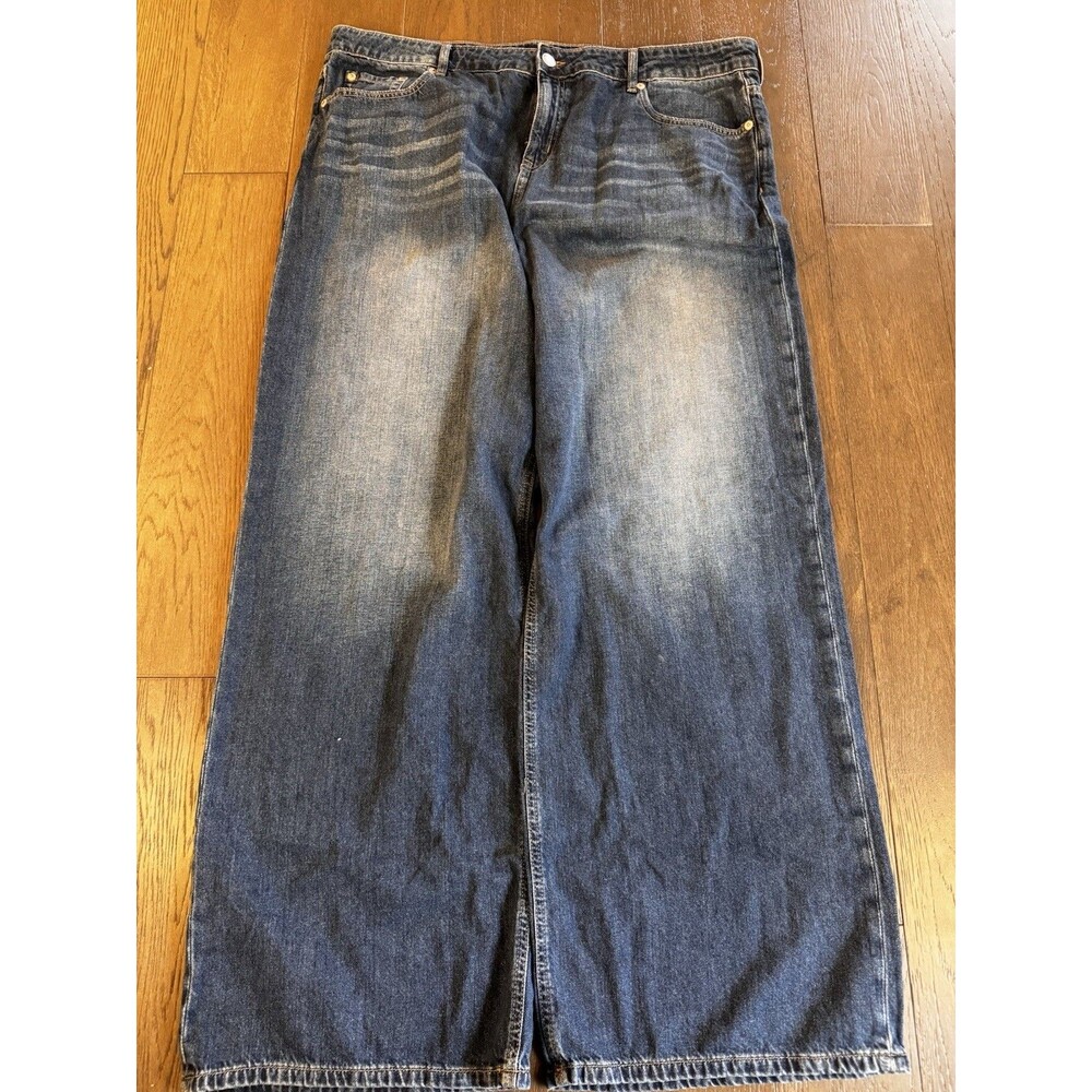 Aeropostale Aero Baggy Wide Leg Jeans Womens 18 Low Rise Blue Denim NWT